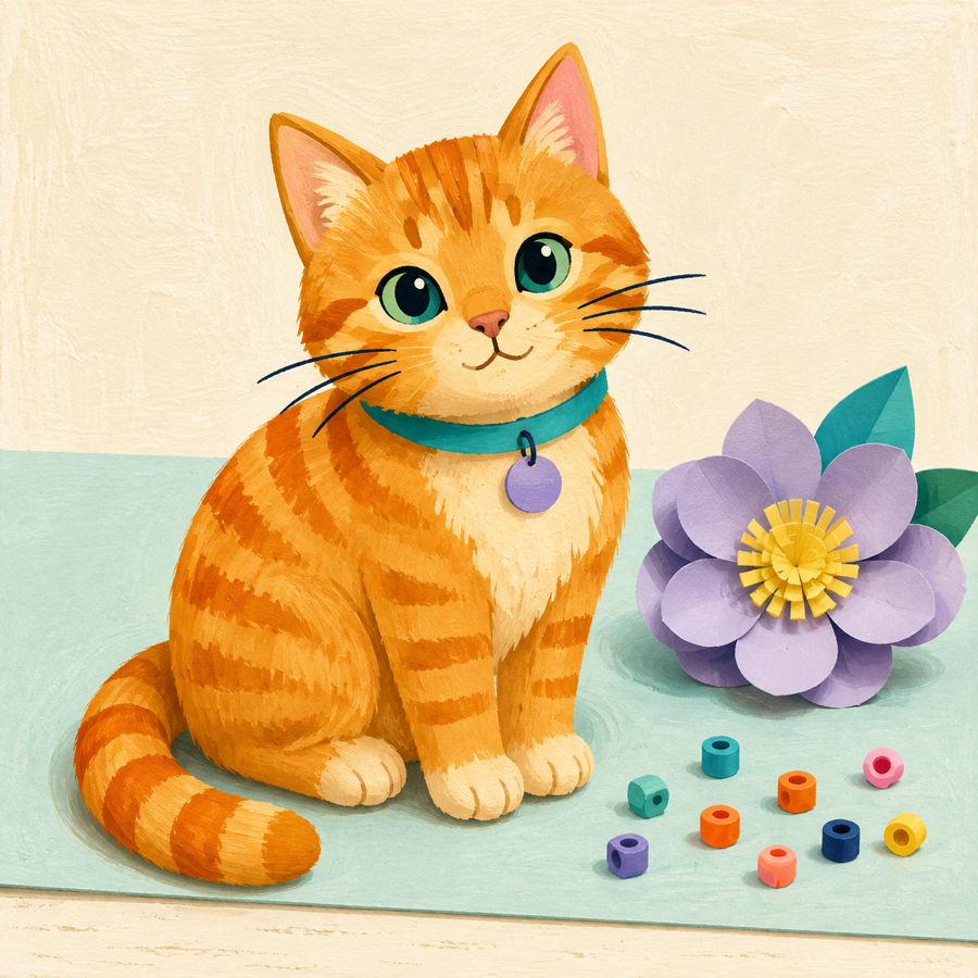 橘猫插画示例